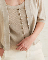CARDIGAN A MANICHE CORTE BEIGE